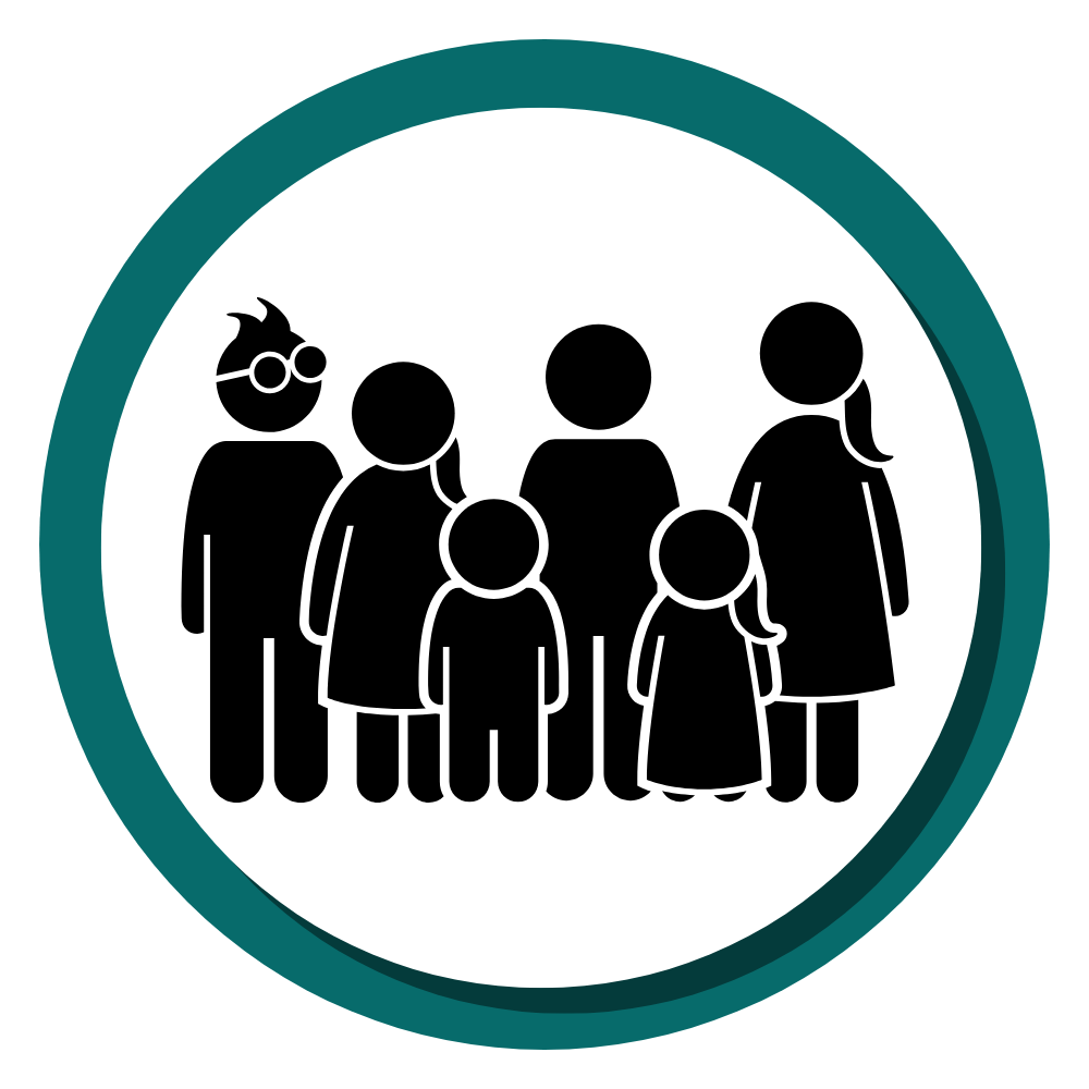 1 An icon of a group of children and young people.