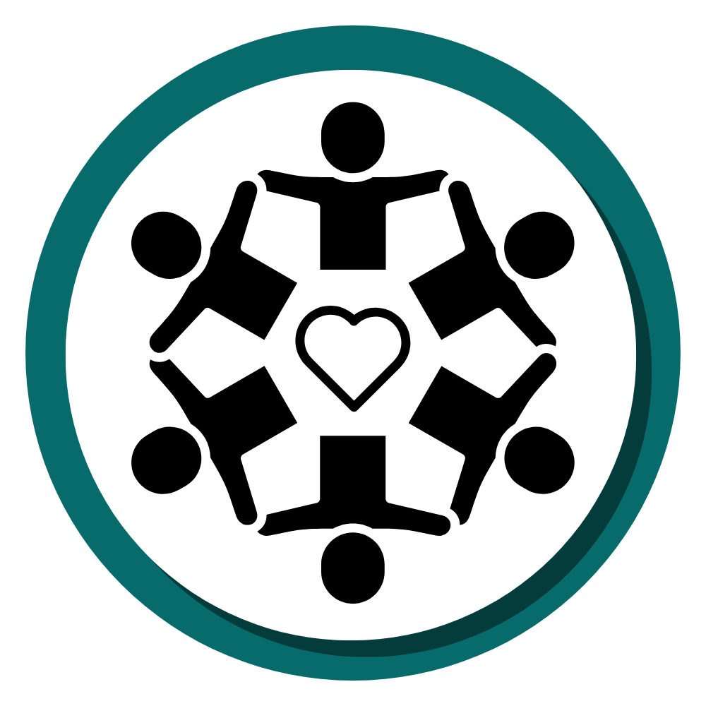 4 An icon of people encircling a heart.