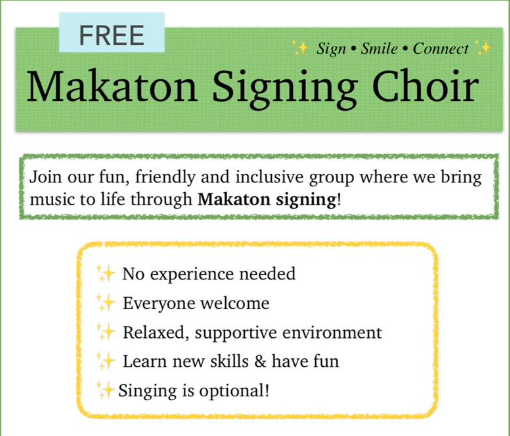 Makaton singing choir poster.